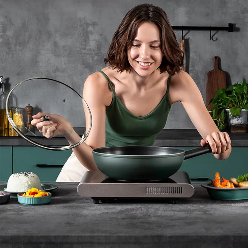 BBQ Frying Pan Durable Non Stick Omelette Pancake Pan Suitable for Kitchen Dishes Omelet Induction Cooker Pan Handle