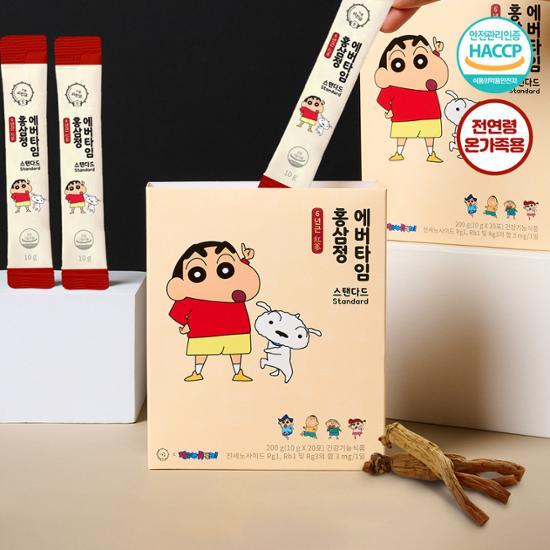 Ryeo Wondam Crayon Shin-chan 6-year-old Red Ginseng Essence Evertime Standard 20 Sachets, Korean Health Food