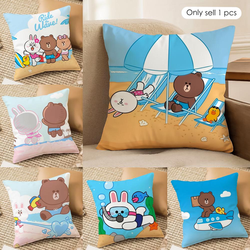 KINGDOM LLINE FFriends Cushion Cover Silky Short Plush Invisible Zipper Dustproof Sofa Pillow Case For Home Decor