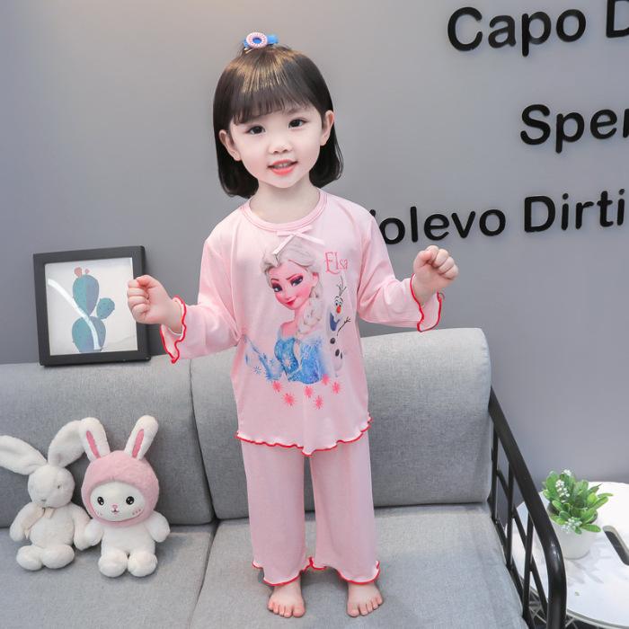 Girls Cute Cartoon Princess Mermaid Pajama Set Two Piece Loungewear 90