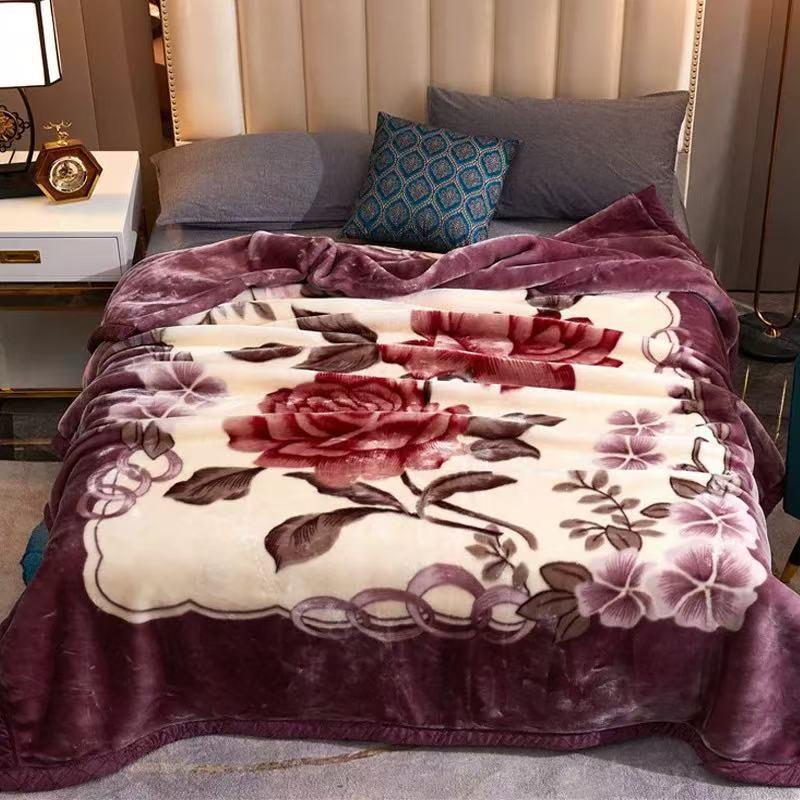 Double-Sided Fleece Raschel Blanket - Cozy Winter Wedding & Office Nap Gift