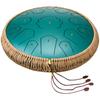 Steel Tongue Drum 14 In 15 Notes Rain Drum for Outside D Major Green