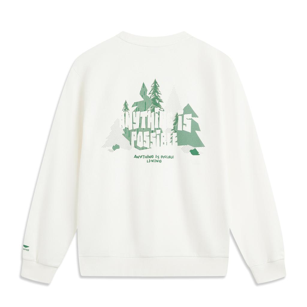 Li Ning Sports Lifestyle Series American Fashion Versatile Comfortable Casual Simple Loose Crew Neck Knit Pullover Sweatshirt Men Sweatshirt AWDV377-5