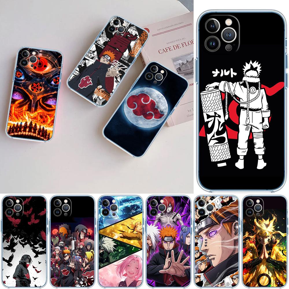 PP46 Naruto Akatsuki Soft Shell Transparent Phone Case for Samsung Galaxy A04 A04S A14 A23 A34 A54 M23 M33 M52 M53