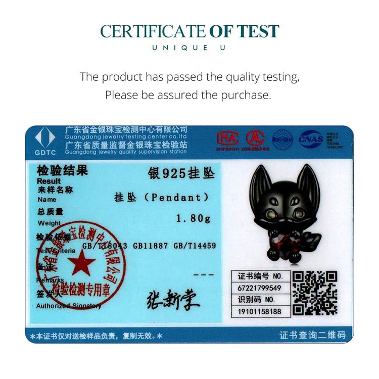 Bamoer 925 Sterlingsølv Svart Rev Perle Rødt Hjerte Zirkon Søte Dyreberlokker Svart Gullbelagt for Kvinner DIY Armbånd & Armring