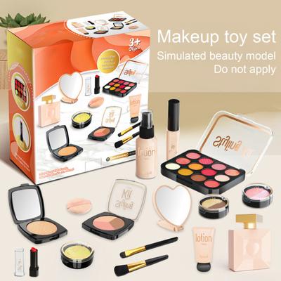 10 Stück Kinderschminkset für Mädchen Rollenspiel Kosmetikset mit Lidschattenpalette