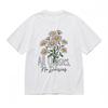 Women's Comfy Classic T-Shirt Yellow Center Bloom with Handwritten Quote Tee