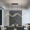LED Wave Pendant Light Nordic Hanging Light 35 In Modern Pendant Lamp Energy Saving Linear Hanging Lamp for Kitchen Dining Room