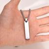 Initials Vertical Bar Necklace for Men,Stainless Steel A-Z 26 Letters Charm Geometric Pendant Collars,Stylish Jewelry Gift