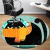 1pcCat Fashion Office Round Area Rug, Indoor Mat Suitable ForOffice, Under Office Chairs Bedroom Living Room Home Decor, Room Deco 074