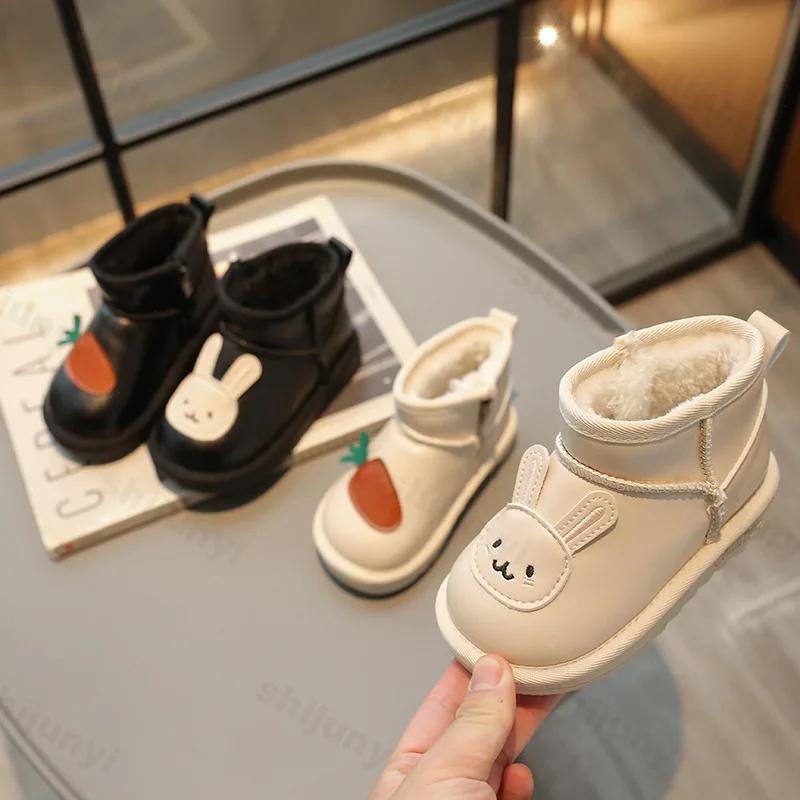 Mode Kinder Schneestiefel 2024 Winter Warm Weiche Sohle Mädchen Stiefelette Mode Prinzessin Schuhe Verdickte Wasserdichte Stiefel Kinderschuhe Botines