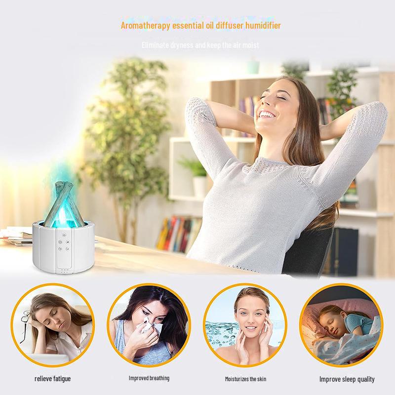 Colorful Flame Aromatherapy USB Humidifier for Home & Hotel