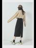 2023 New Women's High Waist A-Line Denim Skirt - Mid-Length, Retro Korean Winter Style
