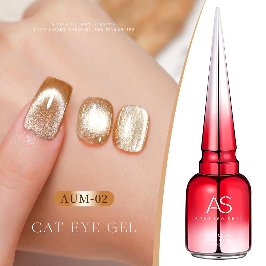 Champagne Cat Eye Gel Nail Polish - Whitening Manicure for Autumn/Winter
