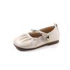 Girls leather shoes 2025 spring and autumn new girls baby foreign versatile single shoes children soft sole simple white shoes tide