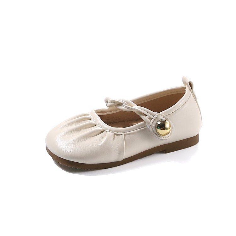 Girls leather shoes 2025 spring and autumn new girls baby foreign versatile single shoes children soft sole simple white shoes tide