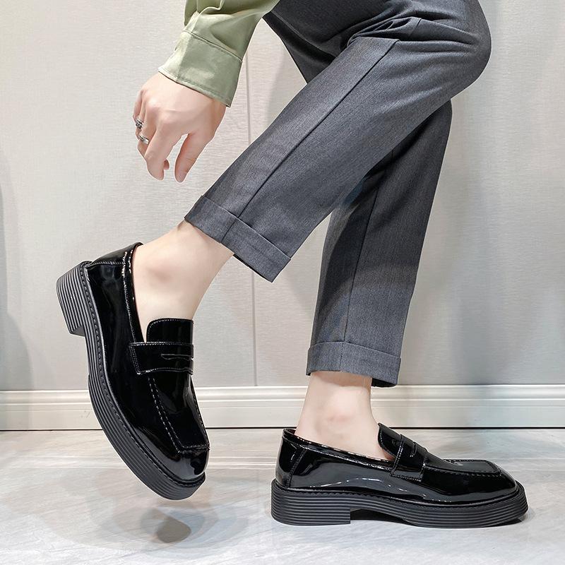 British Style Men'S Loafers New College Style Retro One-Pedal Lazy Small Leather Shoes 2017-T