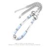 Trendy Titanium Steel Skull Necklace with Diamonds & Pearls for Couples