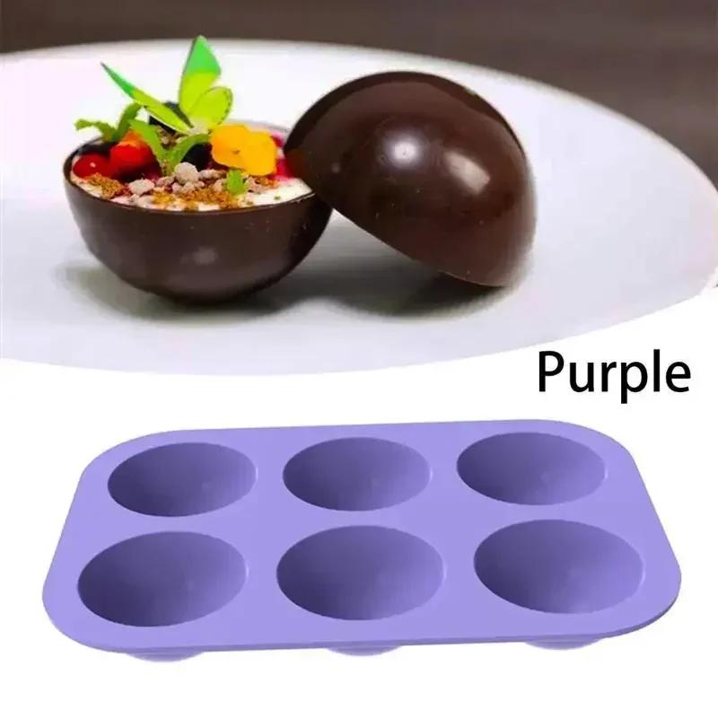 Kitchen Silicone Baking Molds 6 Holes Half Ball Sphere Chocolate Silicone Mold Round Semi Sphere Cake For Dessert DIY Jelly Tool