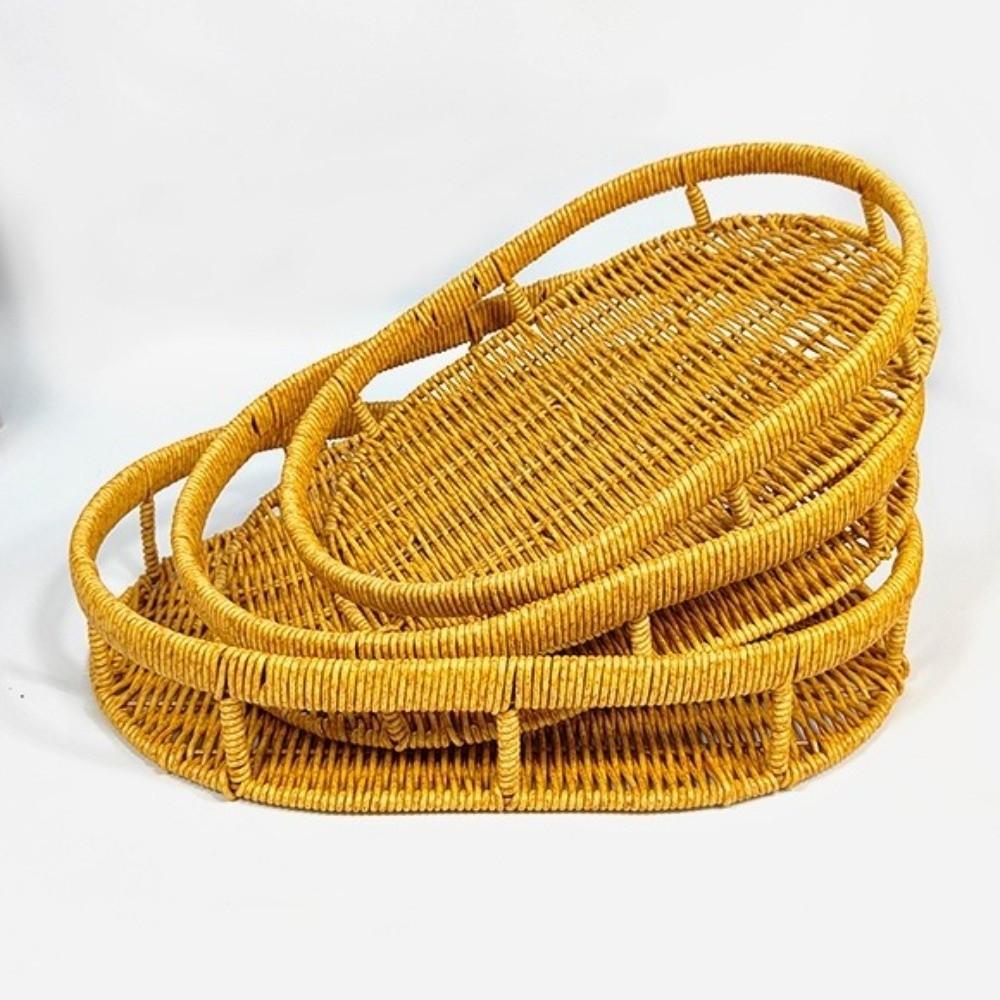 Multipurpose Storage Box Oval Bread Basket Durable Food Storage Basket Household Storage