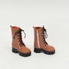 1/12 Doll Fashion High Ankle Boots 1 Pair Lace Up Side Zipper Thick Sole Mini Shoes for Doll Dress Up DIY Projects