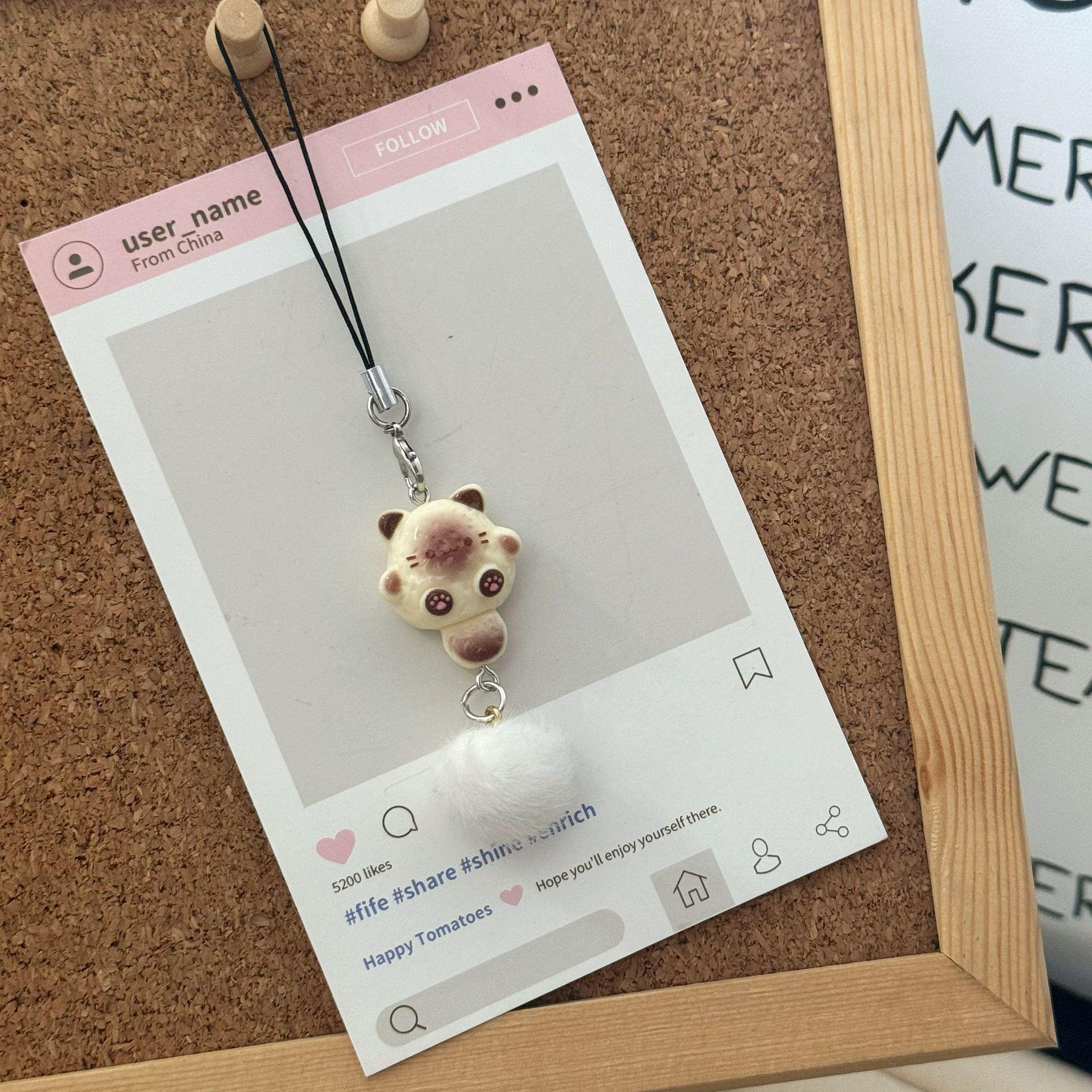 Siamese Cat Cartoon Pendant Keychain - Cute, Versatile Style for Bags or Gifts