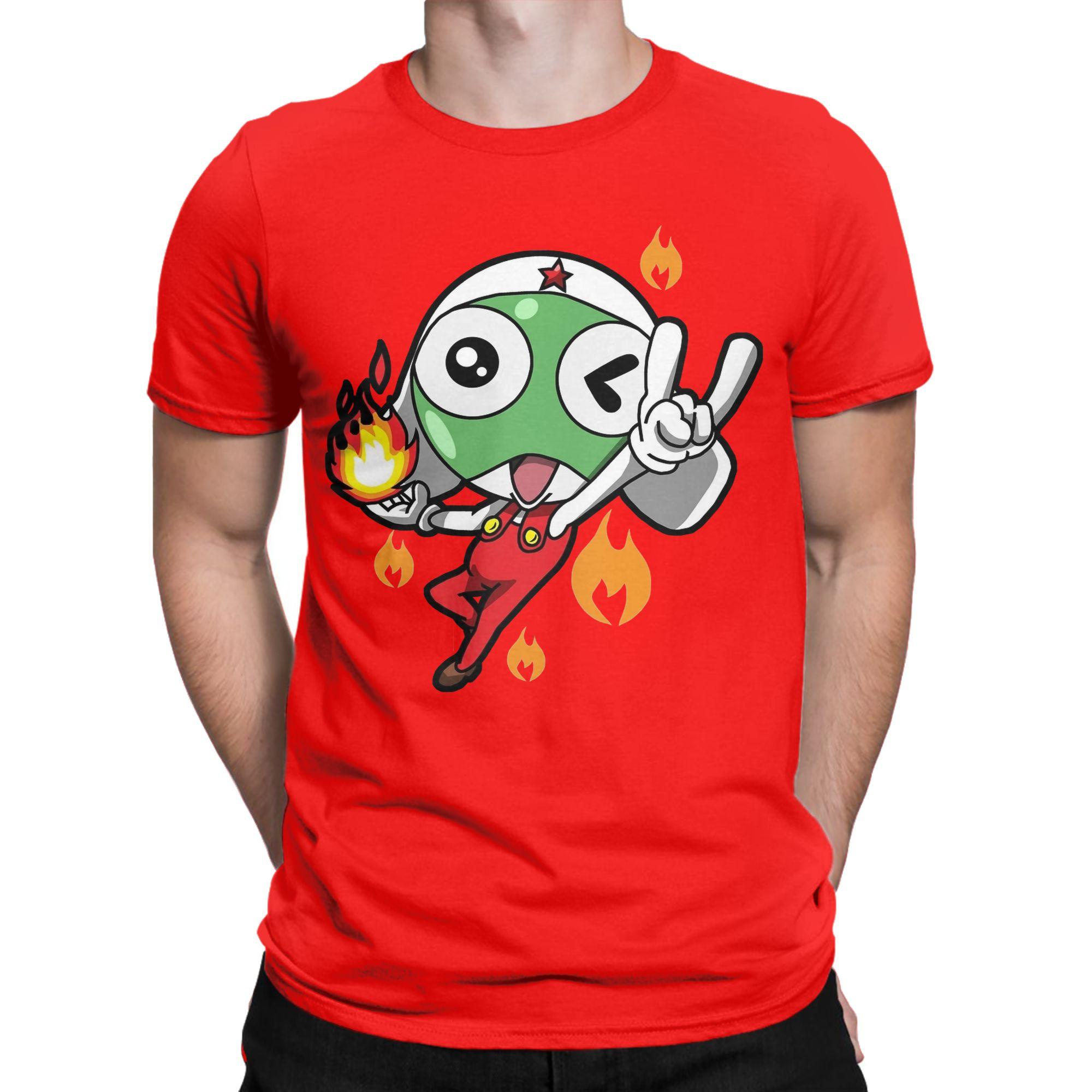

Men Womens TShirt Fire Powered Froggy Sgt Frog Keroro Crazy Pure Cotton Tees Short Sleeve T Shirt Crew Neck Clothes Plus Size S