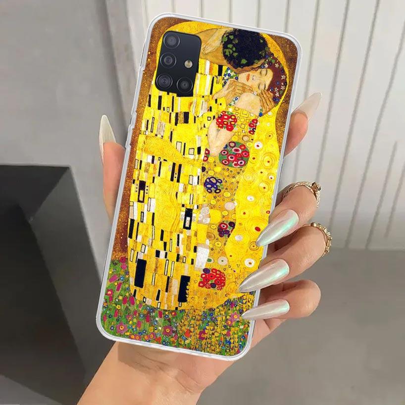 Kiss by Gustav Klimt Desig Phone Case for Samsung Galaxy A52 A32 A22 A12 A02S A50S A30S A10S Note 20 Ultra 10 Plus S10 A31 A20 A