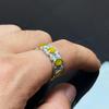 Retro Seven-Grain Luxury Inlaid Personalized Ring Light Fashion Jewelry for Live Broadcast