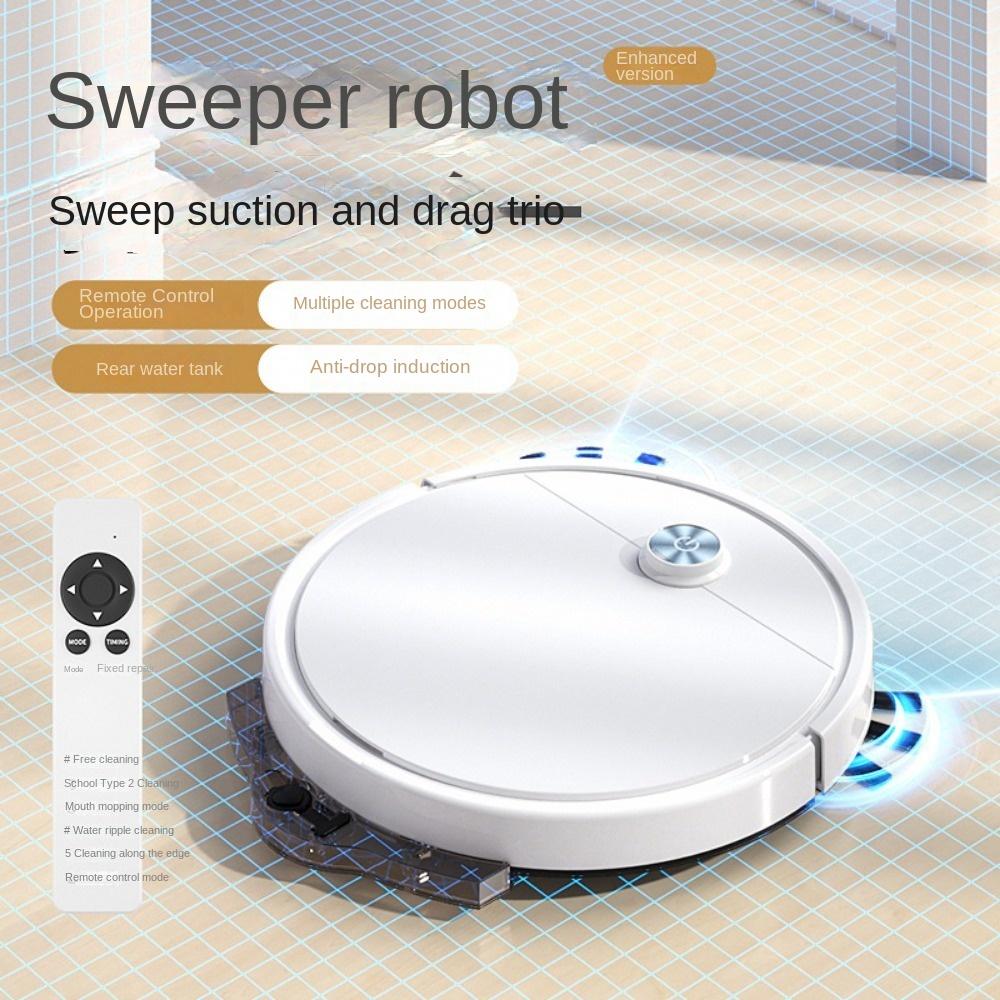 Inteligentní zametací robot pro domácnost s dálkovým ovládáním, nádržkou na vodu, čisticí stroj, automatický vysavač, zametací a vytírací stroj