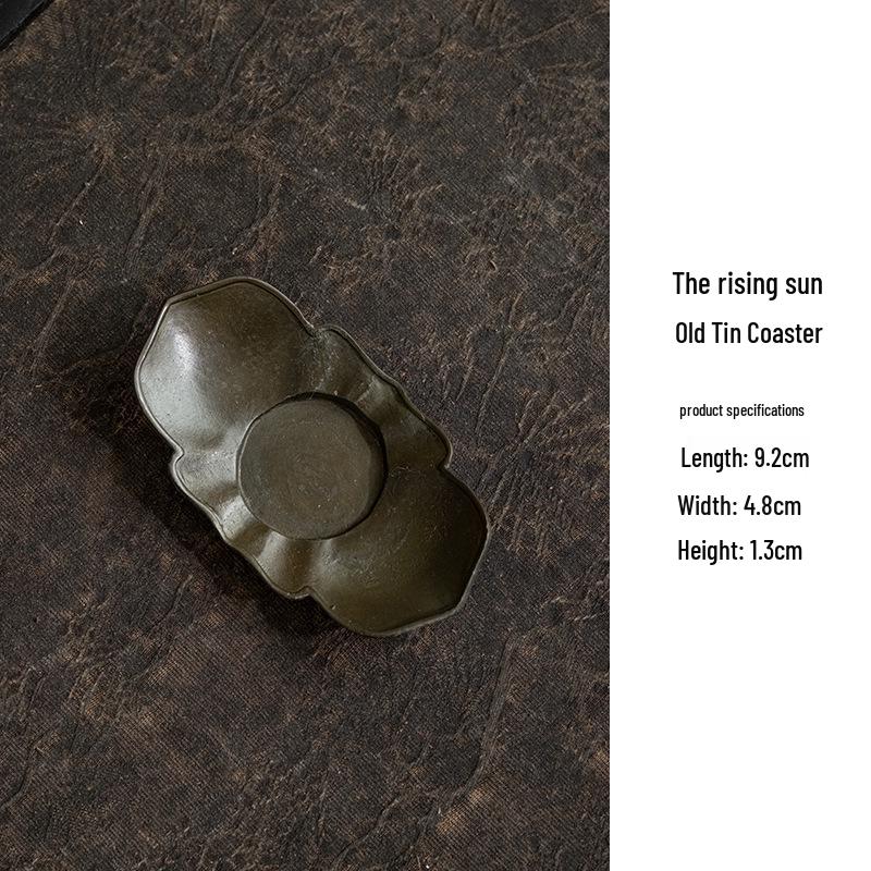 Japanese Antique Tin Tea Cup Coaster: Non-slip Retro Mat for Tea Ceremony Accessories