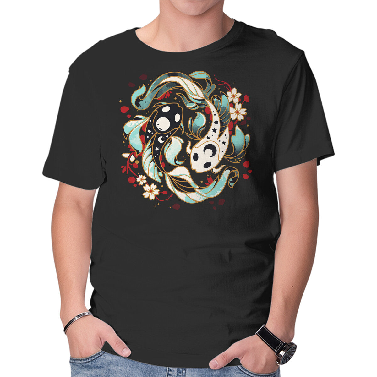 Unisex Crew Neck T-Shirt Aquatic Harmony Graphic Short Sleeve Casual Tee XXL