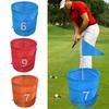 Bakgårdsgolfspel Hink Vikbar Golf Chipping Spel Förvaringshink Bollsport Träning Oxfordtyg Organizer för Vuxna