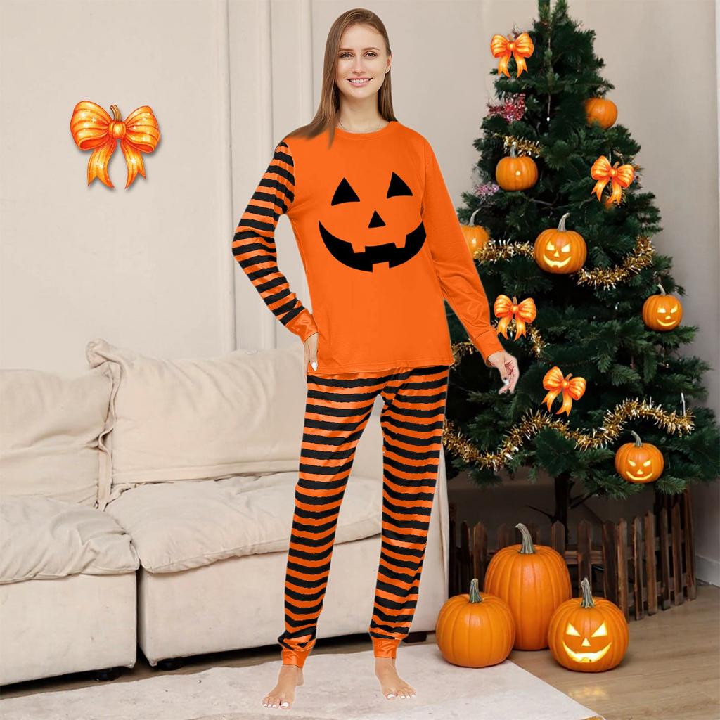 Halloween Day Prints Family Matching Long Sleeve Tops+Pants Set Family Matching Sets