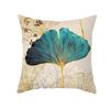 1 Pc Teal Gold Ginkgo Leaf Cushion Cover Modern Plant Peach Skin Throw Pillowcase For Living Room Elegant Home Decor 40X40Cm