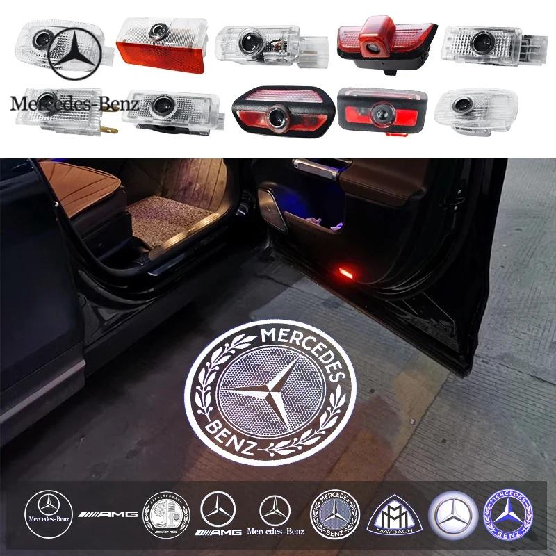 C200 E300 2026 Hot 2pcs LED Welcome Lamp Car Door Light Logo Laser Projector Lighting Emblem For Mercedes Benz W204 W221 W222 W2