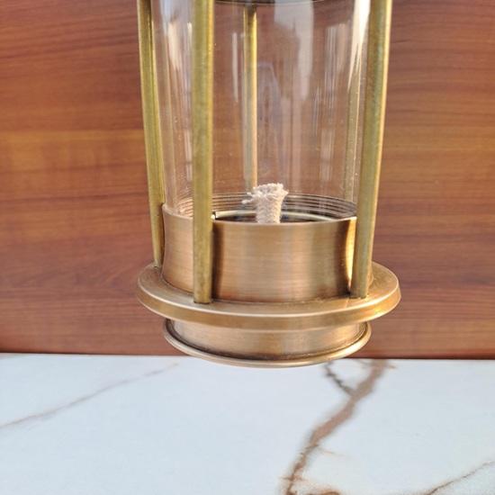 Brass Miner Oil Lantern 17.78 Cm Nautical Maritime Home Office Decor Tabletop Shelf Decoration Living Rooms, Studies Thoughtful Gift
