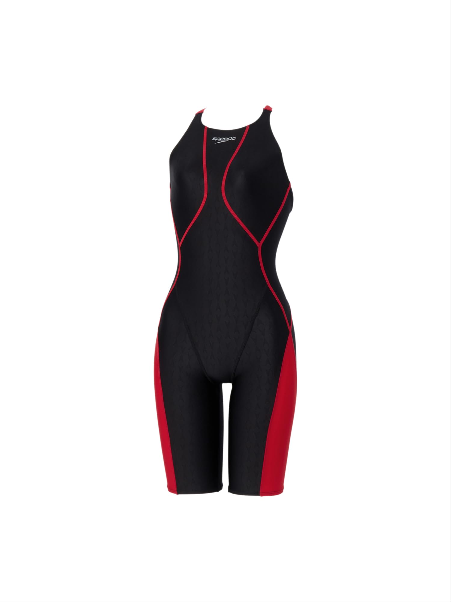

Speedo Flex Sigma New Junior Open Back Kneeskin 1 Competition Size 130 Swimsuit, Black/Red,