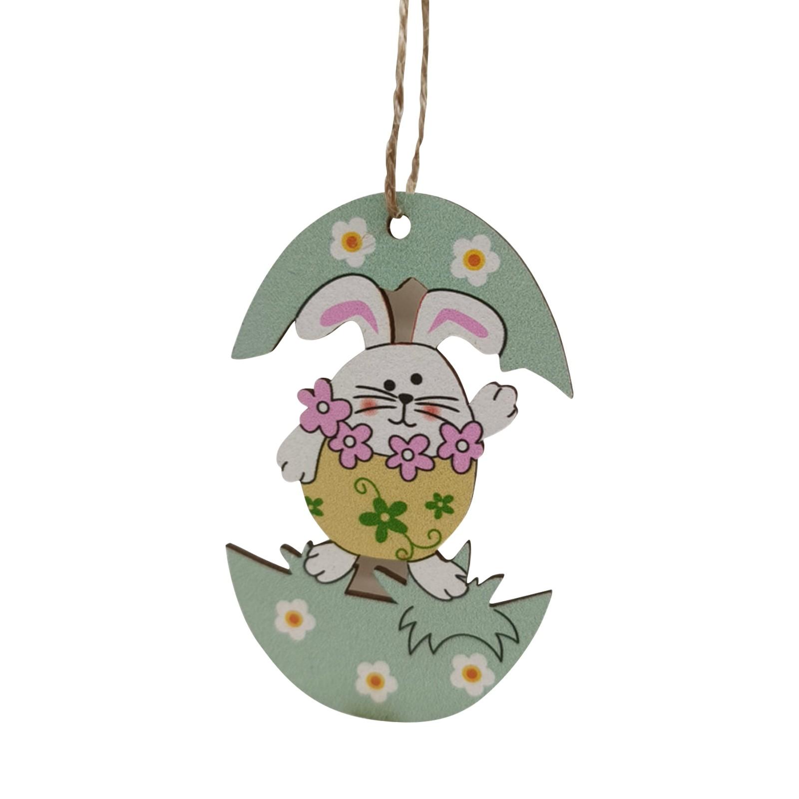 

Деревянный Пасхальный Кролик Милый Стиль Партии Ремесел Деревянные Подвесные Украшения One Size