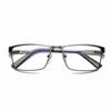 Men Square Metal Large Frame Reading Glasses Presbyopia Business Oversized Computer Eyewear +1.0 to +4.0