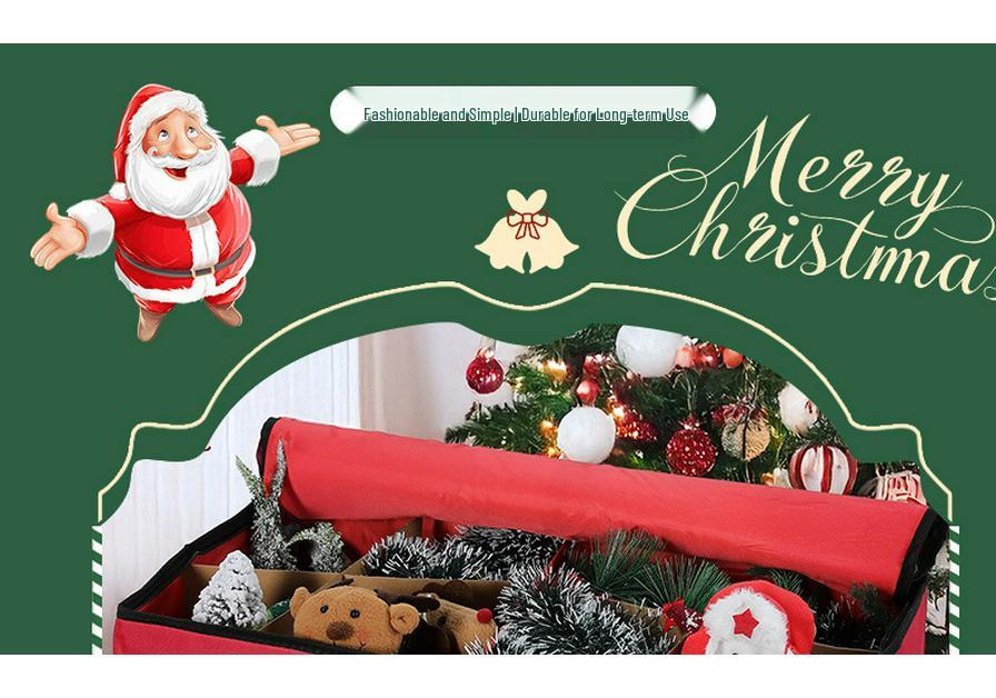 Multifunctional Foldable Oxford Cloth Storage Box for Christmas Figurines