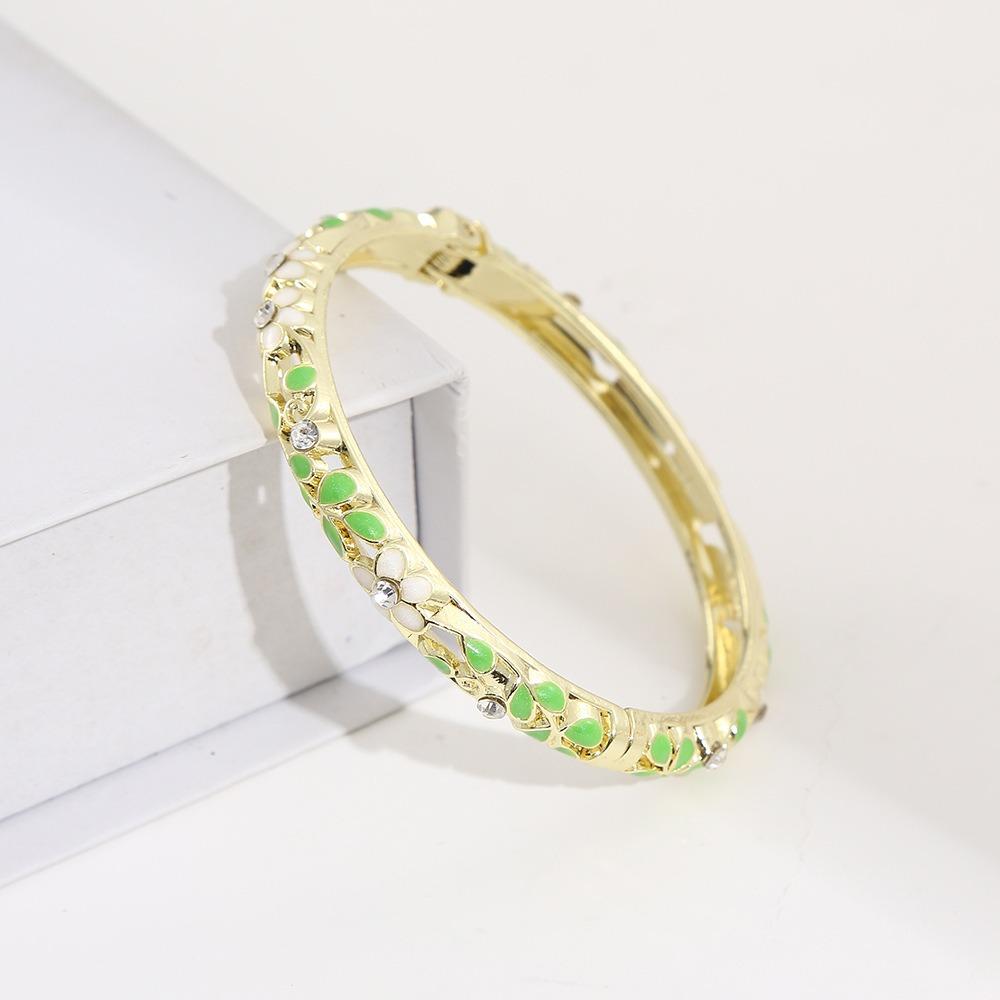Traditional Flower Cloisonne Bracelet Vintage Flower Enamel Bangle Enamel Bangle Bohemian Style