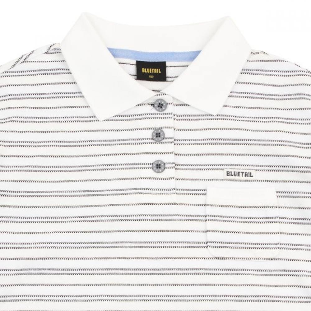 BlueTail WhiTe STripe Crop ShorT Sleeve T shirT azb2Ts06wT