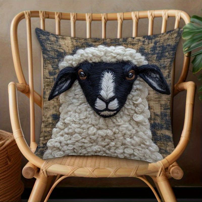1/4pcs Sheep Patterned Pillowcases Sofa cushion cover home bedroom room decoration