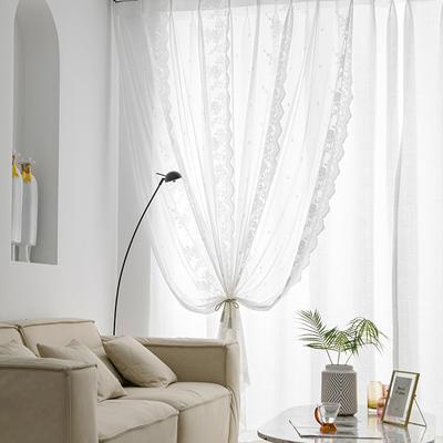 Lace Curtain Translucent Opaque French Korean American Pastoral White Curtain Door Curtain Bay Window Bedroom Window Screen