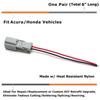 2pc 6098-0240 2-Pin 2.2mm Male Pre-Wired Adapter W/ 6" Pigtails For Acura Honda