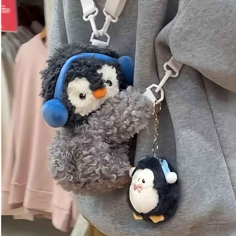 Sevimli Penguen Peluş Çapraz Askılı Çanta Kabarık Kıvırcık Saçlı Hayvan Dolması Bebek Kawaii Peluş Jk Sırt Çantası Kadınlar İçin Çanta Doğum Günü Hediyesi