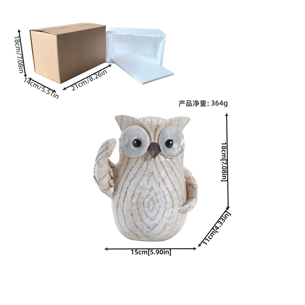 Gruß Eule Kreative Dekorative Vogel Harz Skulptur Tierstatue Hauseingang Schrank Kunstwerk Desktop Ornament Sammlerstück