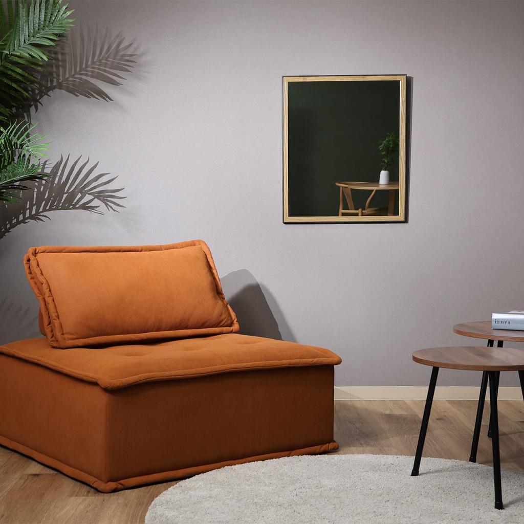 Fuji Boeki Tabletop Makeup 55cm Wide X 65cm Natural Baum 41408 Mirror, Wall-Mounted Mirror, Mirror, Mirror, High,