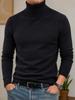 Maglione Classico da Uomo con Collo Alto e Maniche Lunghe - Pullover a Coste Slim Fit per Strati Autunnali Invernali e Uso Quotidiano.